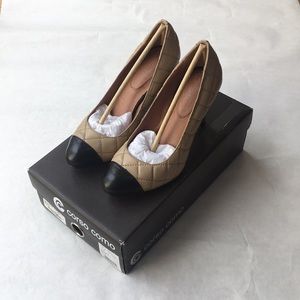 Corso Como leather Chanel style quilted heel